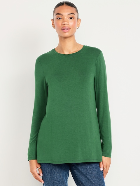 Luxe Long-Sleeve Crew-Neck Tunic