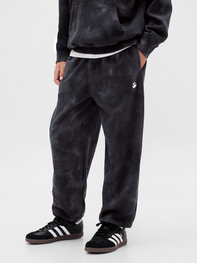 ナイトメアー・ビフォア・クリスマス ヴィンテージソフト スカル バギージョガーパンツ (キッズ)-3