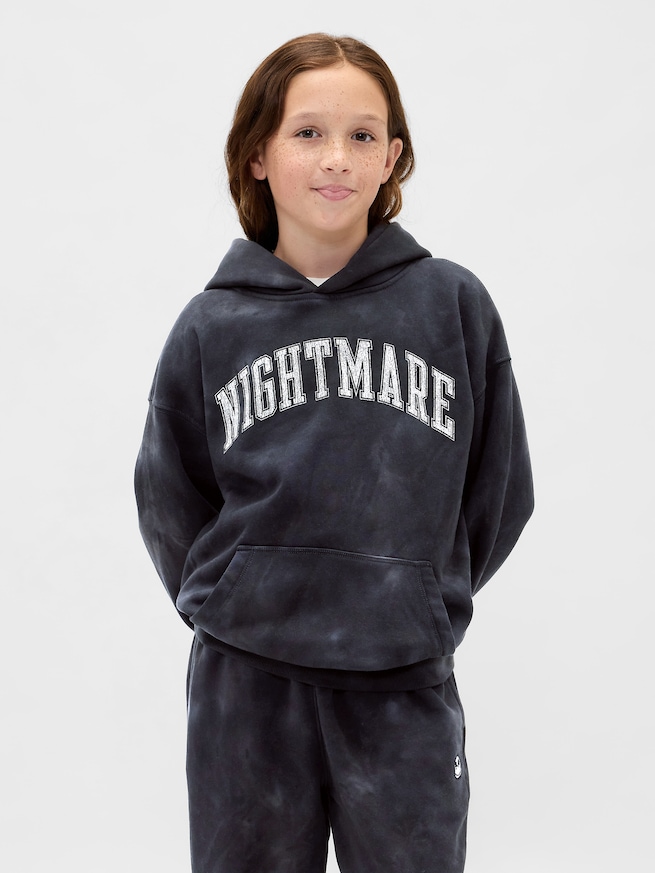 ナイトメアー・ビフォア・クリスマス ヴィンテージソフト グラフィックパーカー (キッズ)-1