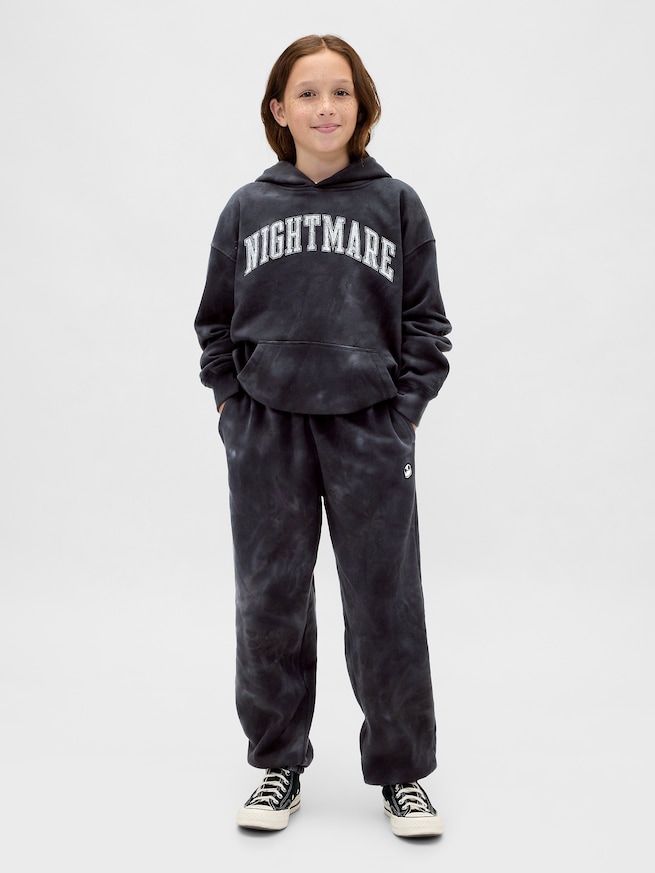 ナイトメアー・ビフォア・クリスマス ヴィンテージソフト スカル バギージョガーパンツ (キッズ)-1