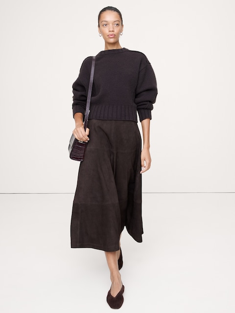 Suede Midi Skirt