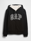 リラックスフィット GAPロゴ 裏ボア ジップアップパーカー-0