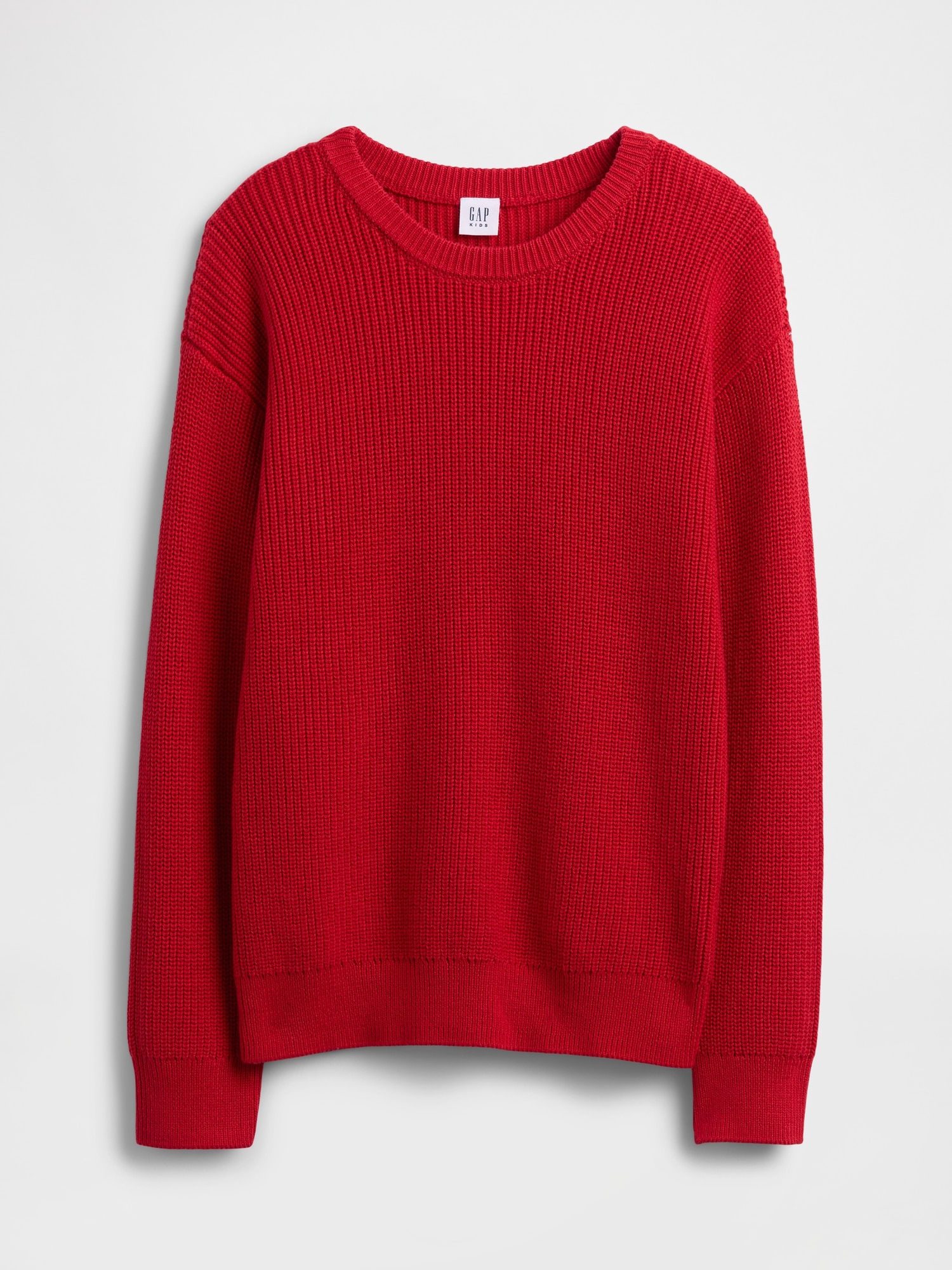 Kids Relaxed Shaker-Stitch Crewneck Sweater