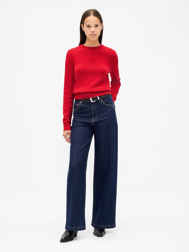 CashSoft カシミヤタッチ クルーネックセーター-1