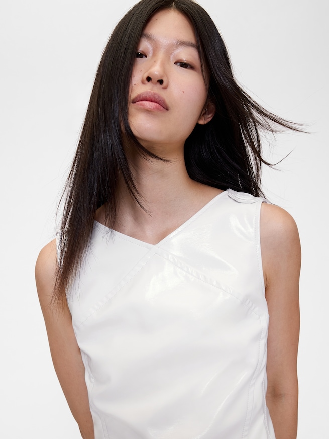 GapStudio ヴィーガン パテントレザー ミニドレス-3