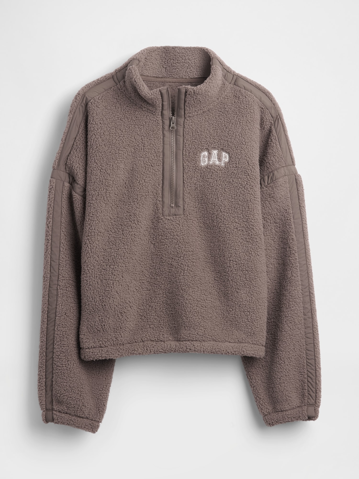 リサイクル オーバーサイズ クロップド ハーフジップ スウェットシャツ-4