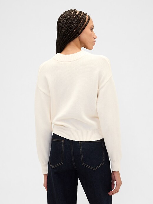 Relaxed Cropped Intarsia Sweater | Gap Factory