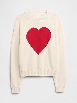 Relaxed Cropped Intarsia Sweater | Gap Factory