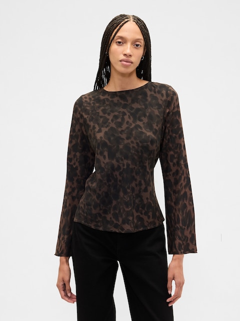 Bell Sleeve Boatneck Top