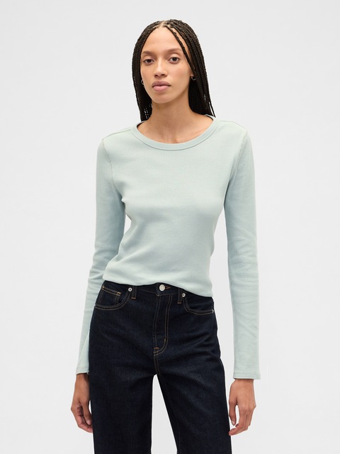 Waffle-Knit Crewneck T-Shirt