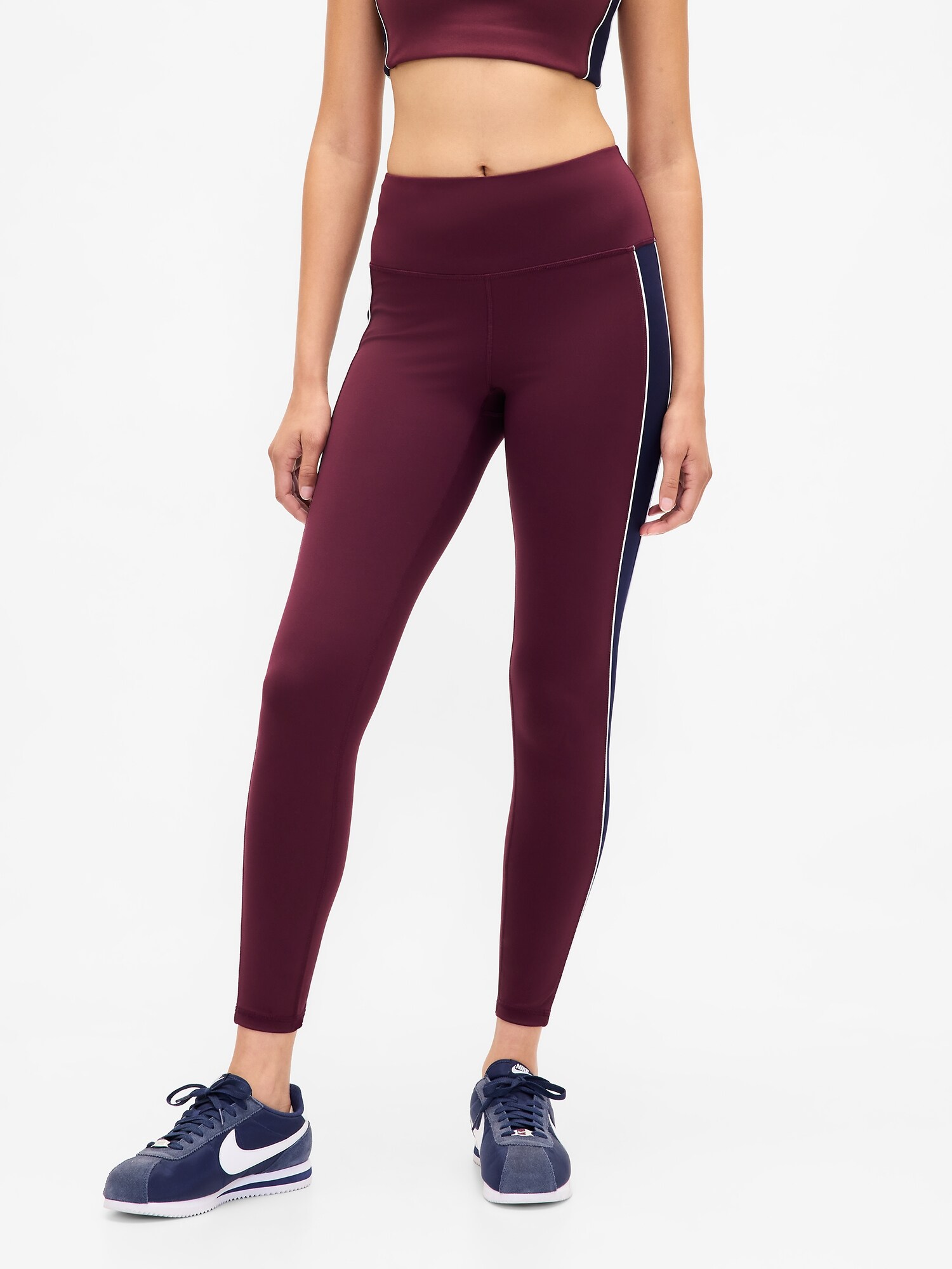 GapFit ハイライズ パワー フルレングス ストライプ レギンス-1