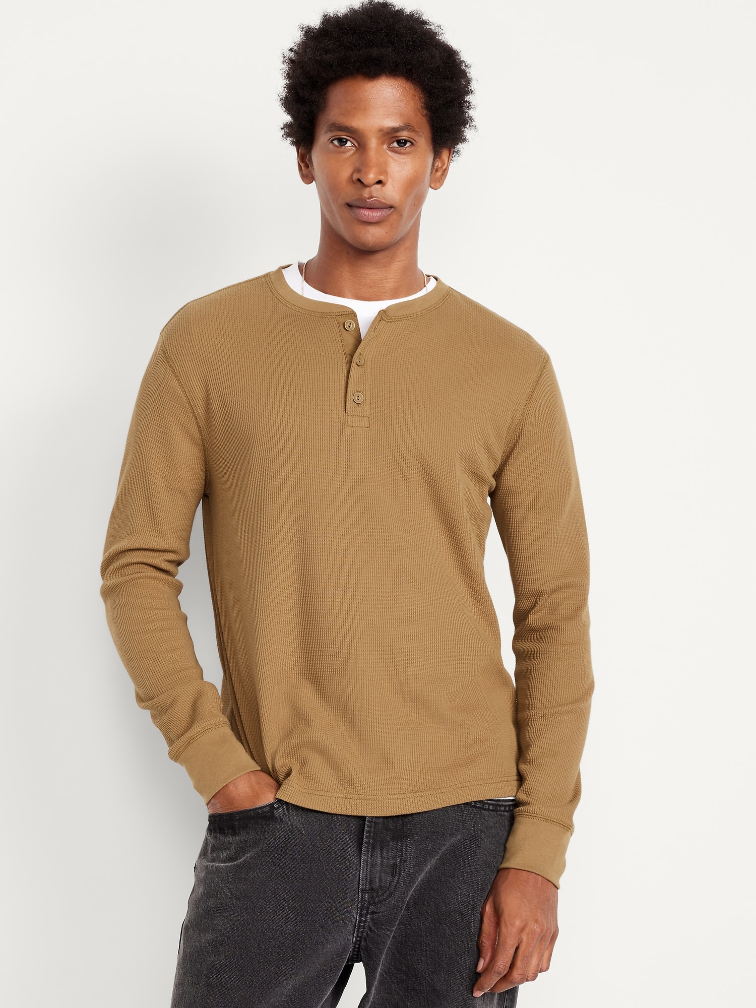トップス Waffle Henley Tops Waffle Knit Henley Top | Old Navy
