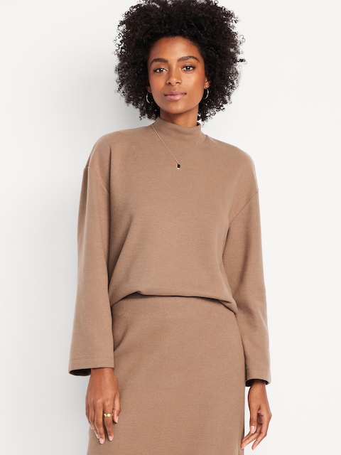 Cozy Mock-Neck Tunic Sweater