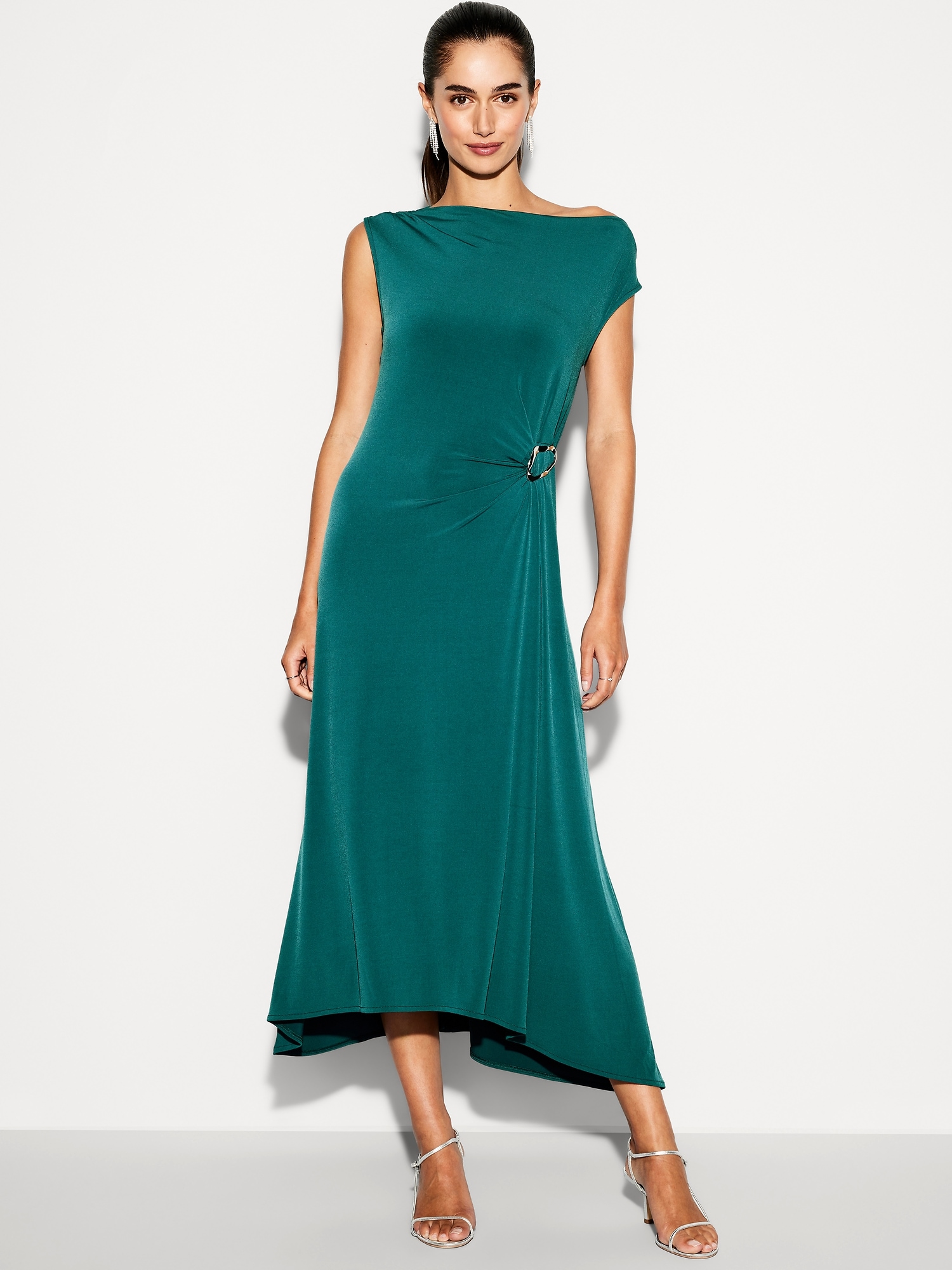 long casual dresses with sleeves Closet Classic Black Maxi Dress