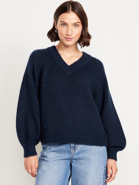 Cozy Cropped V-Neck Sweater