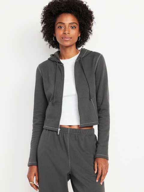 CHANDAIL COURT À CAPUCHON EN COTON OUATÉ PURCONFORT