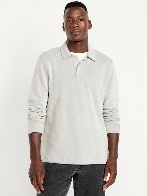 Long-Sleeve French Rib Polo