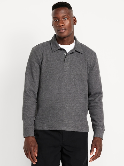 Long-Sleeve French Rib Polo