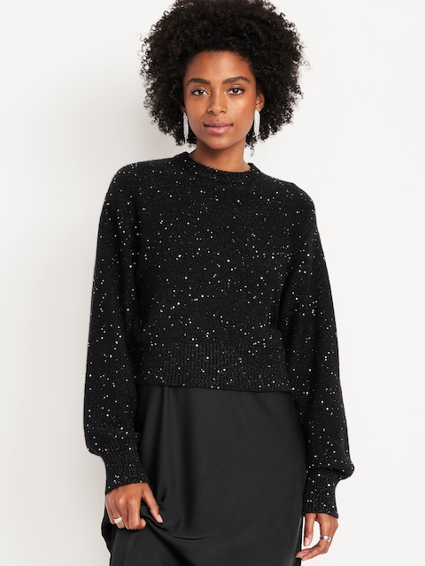 SoSoft Crew-Neck Sequin Sweater