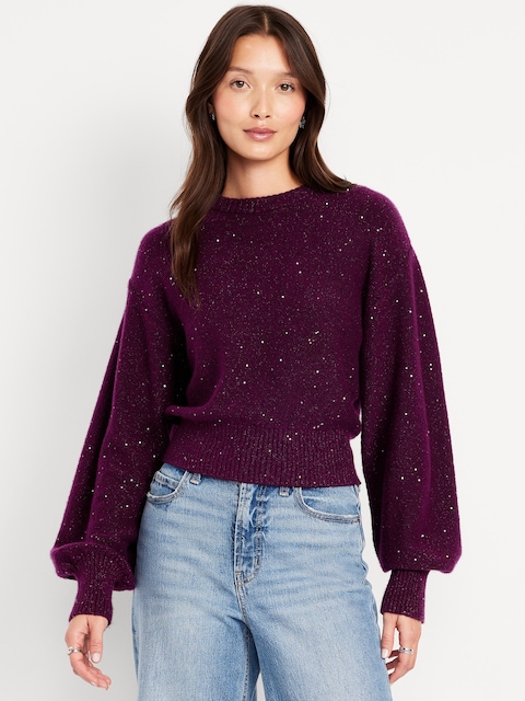 SoSoft Crew-Neck Sequin Sweater