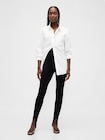 Pantalon fuseau &agrave; taille haute en tricot double &eacute;paisseur-1