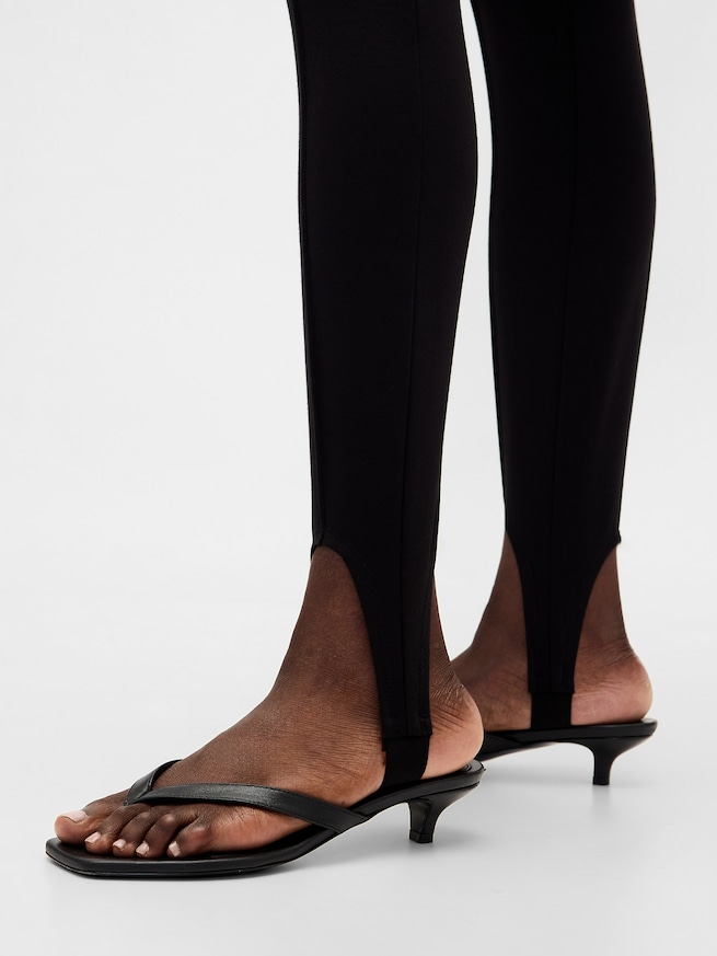 Pantalon fuseau &agrave; taille haute en tricot double &eacute;paisseur-7