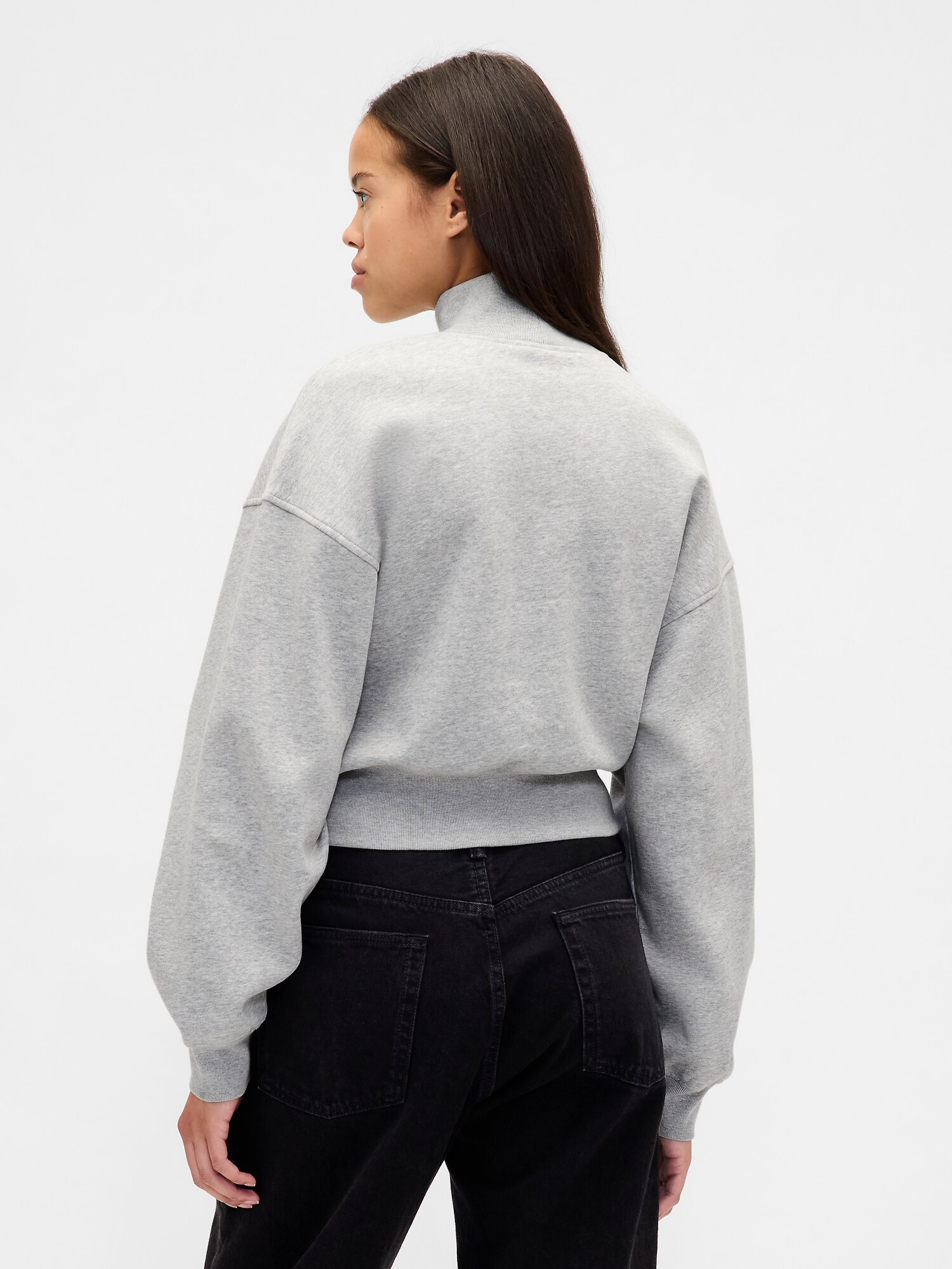 NAPロゴ モックネック クロップド スウェットシャツ-2