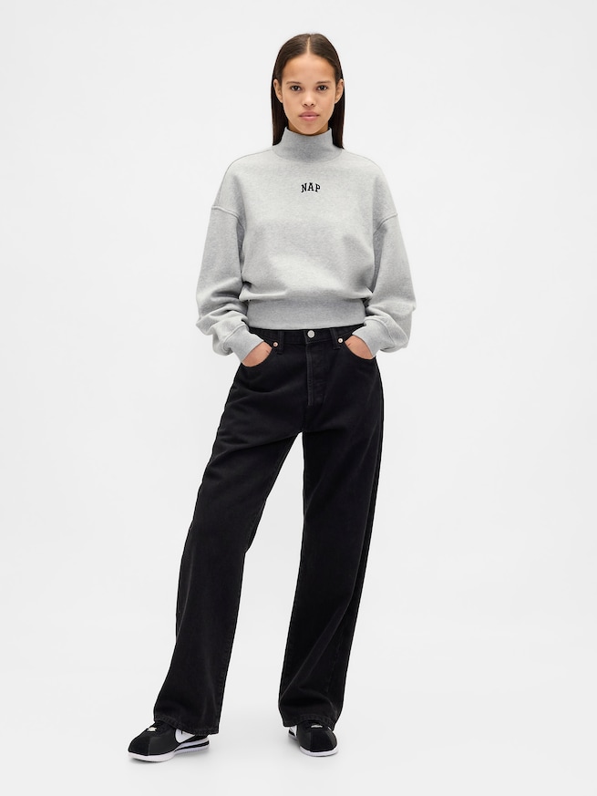 NAPロゴ モックネック クロップド スウェットシャツ-1