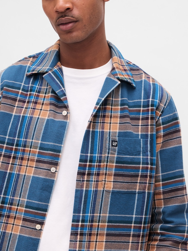 オーガニックコットン フランネルシャツ-3