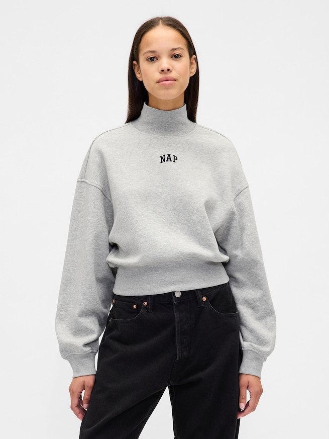 NAPロゴ モックネック クロップド スウェットシャツ-0