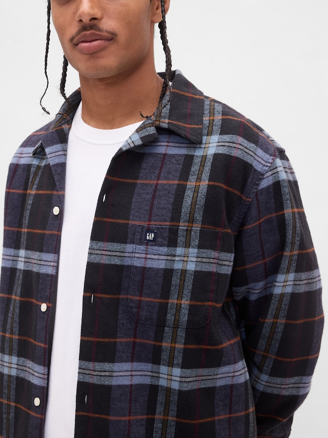 オーガニックコットン フランネルシャツ-3