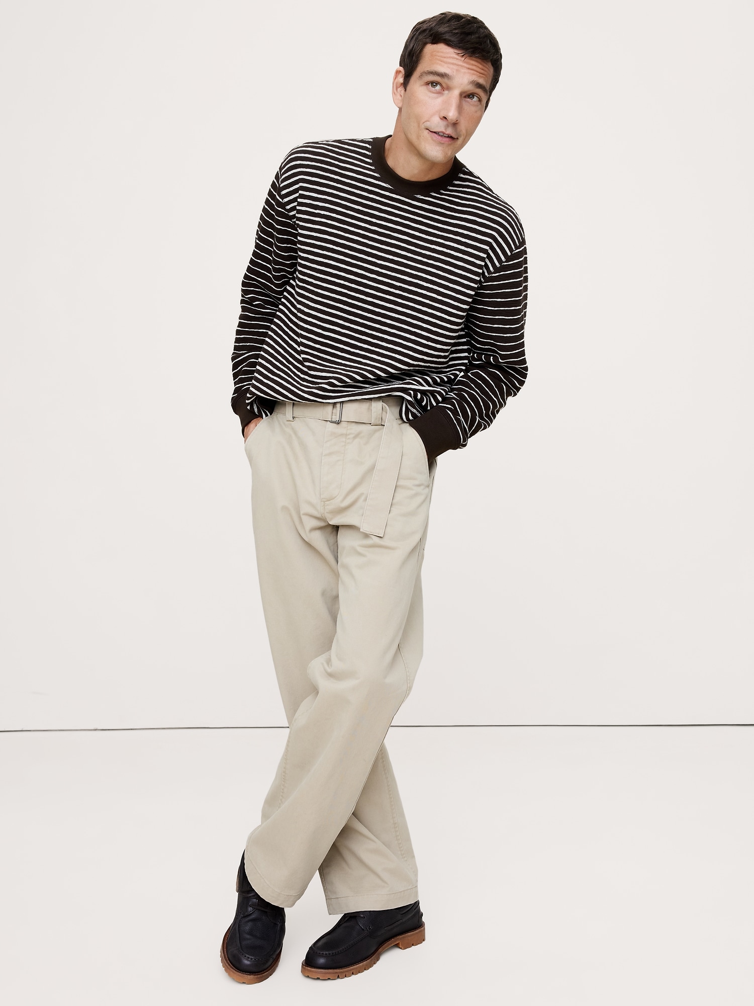 Mixed Stripe Relaxed Jersey T-Shirt