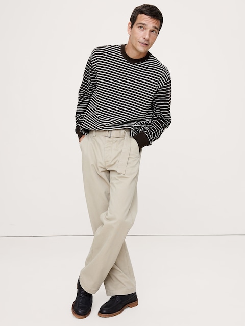 Mixed Stripe Relaxed Jersey T-Shirt