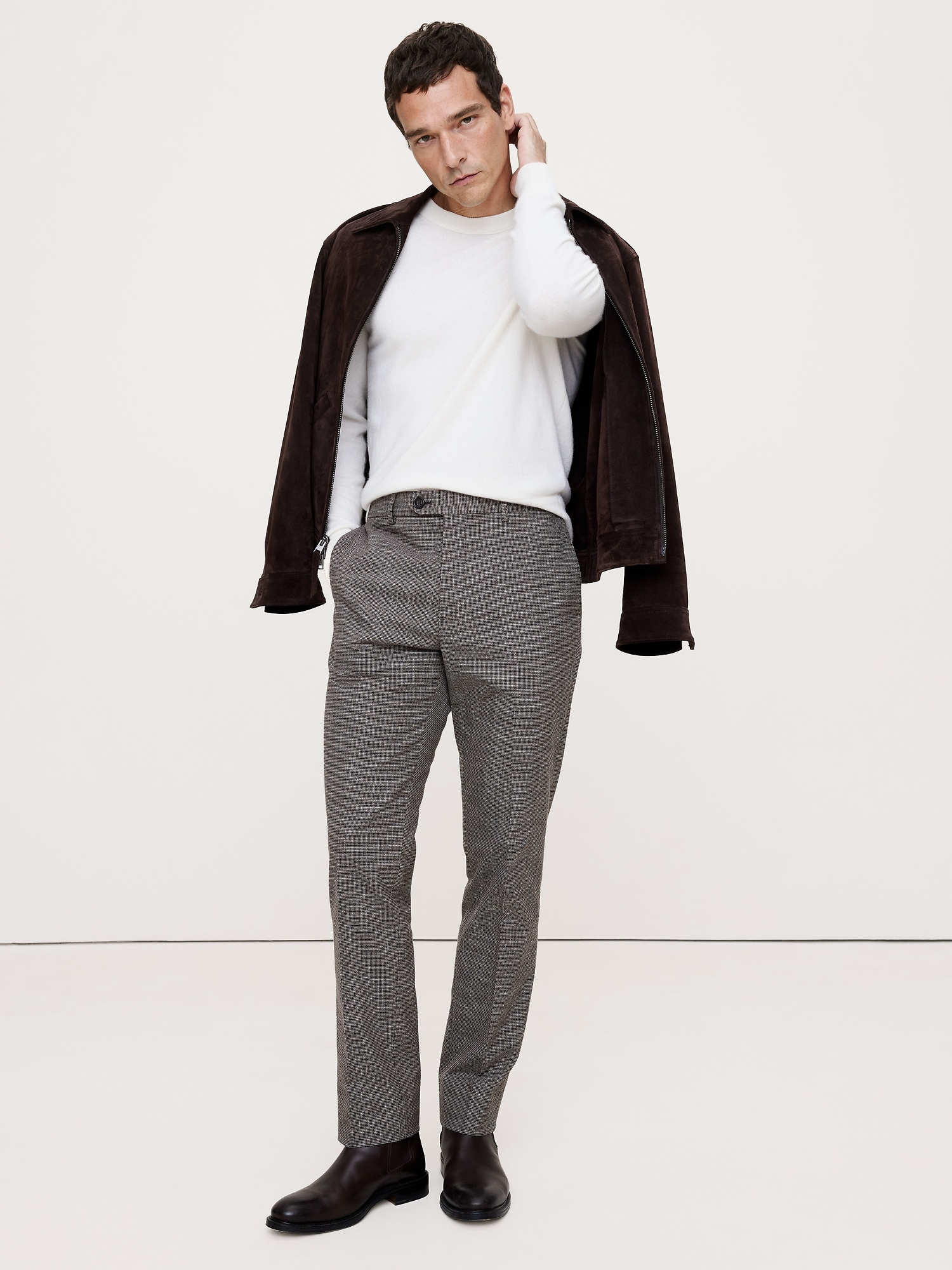 PANTALON HABILLÉ INFROISSABLE À COUPE ÉTROITE - Pied-De