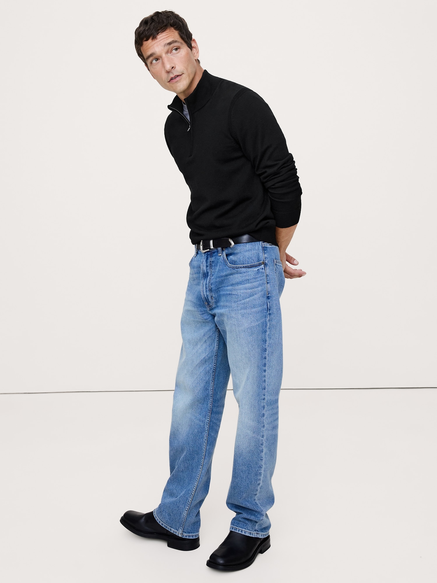 メリノ クォータージップ セーター-0