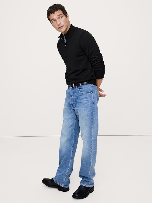 メリノ クォータージップ セーター