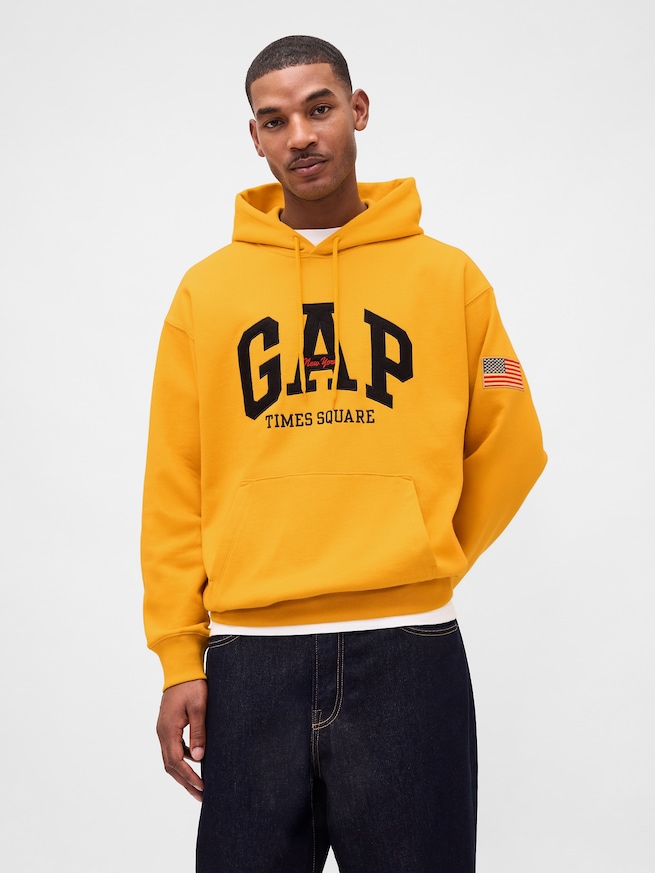 ヘビーウェイト タイムズスクエア GAPロゴパーカー-0