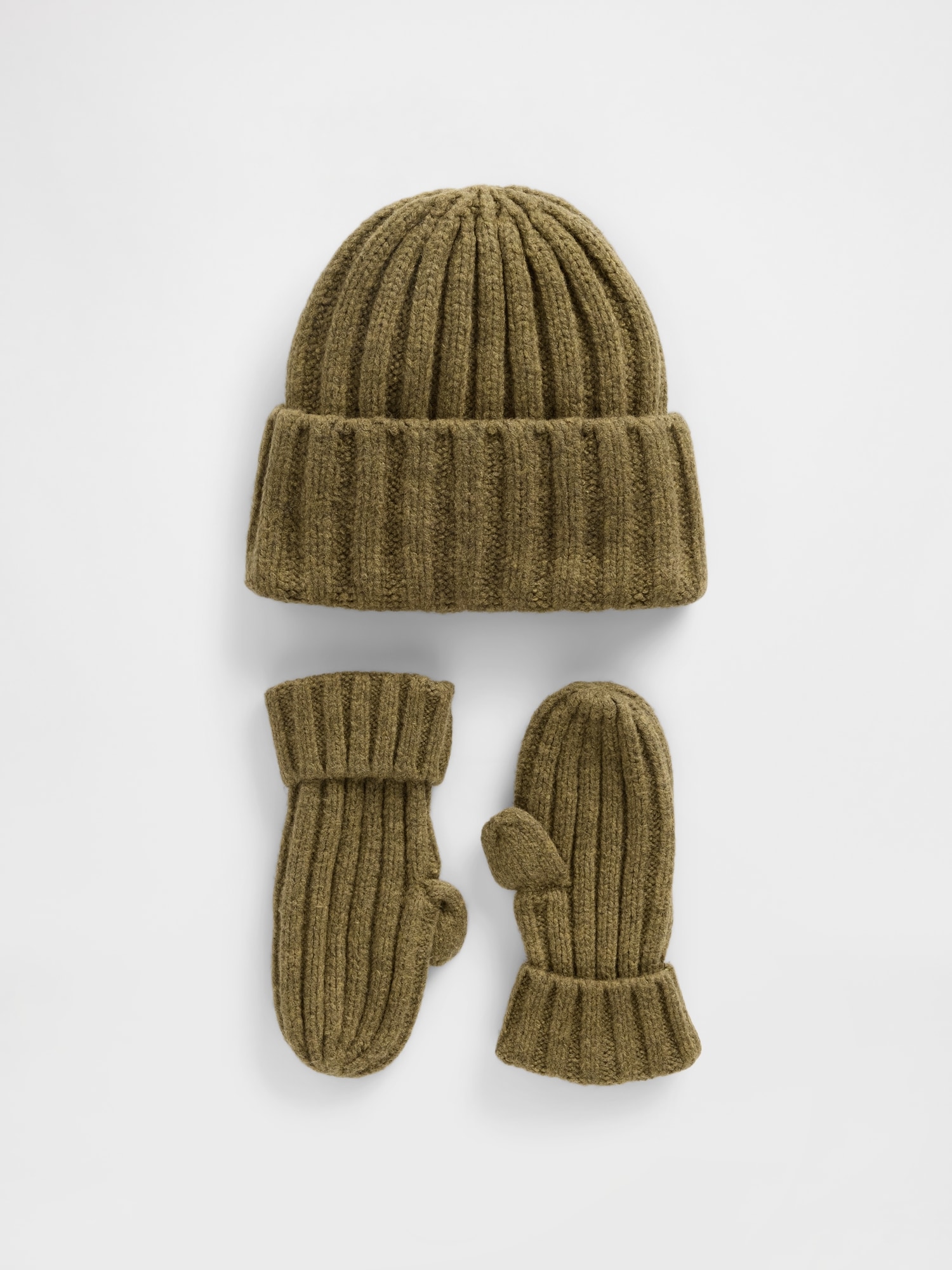 Gap CashSoft カシミヤタッチ リブ ビーニー&ミトンセット (幼児・ベビー) Gap CashSoft カシミヤタッチ リブ ビーニー&ミトンセット (幼児・ベビー)
