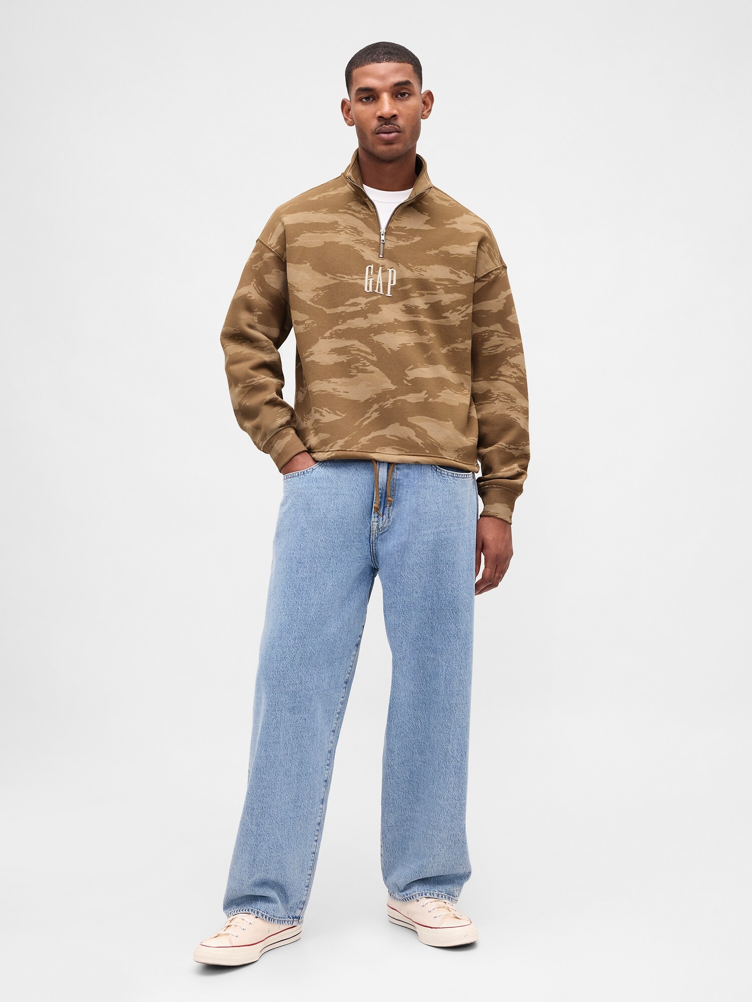 Gap公式オンラインストア | ヴィンテージソフト GAPロゴ ハーフジップ