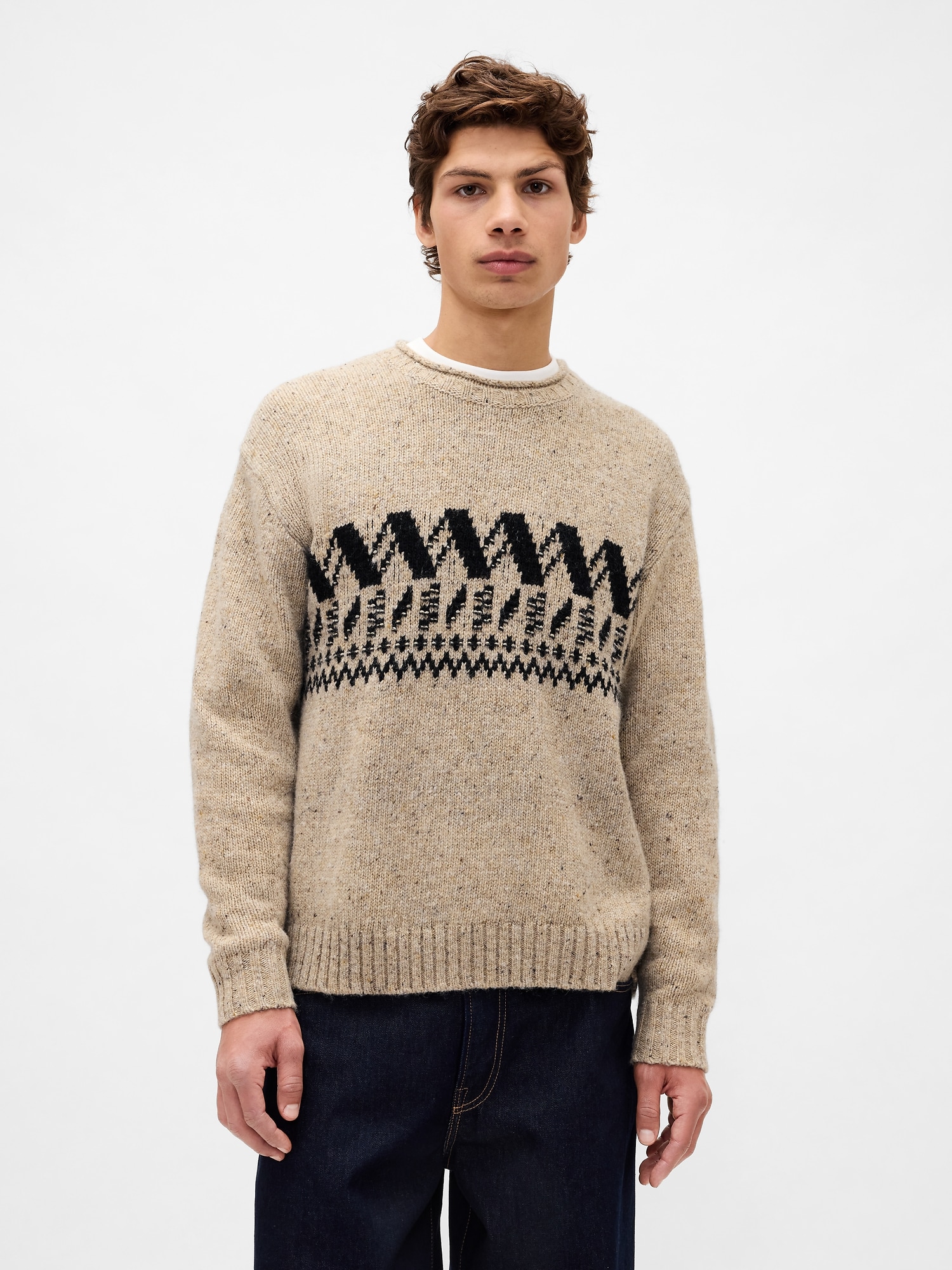 Wool-Blend Roll-Neck Sweater