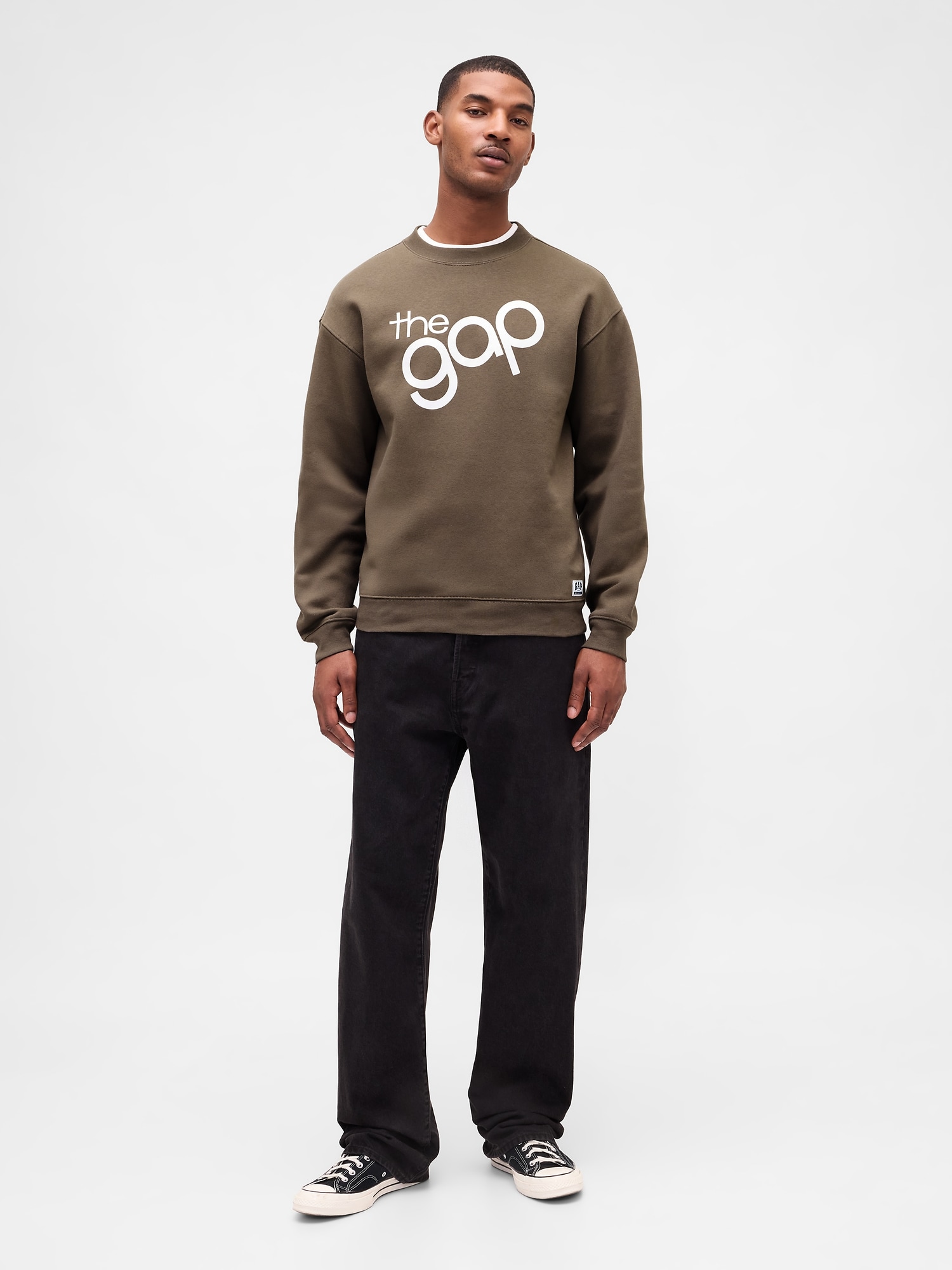 リラックスフィット GAPロゴ クルーネック スウェットシャツ-1