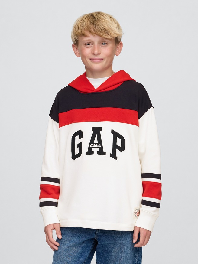 ヴィンテージソフト カラーブロック GAP Athleticロゴ パーカー (キッズ)-0