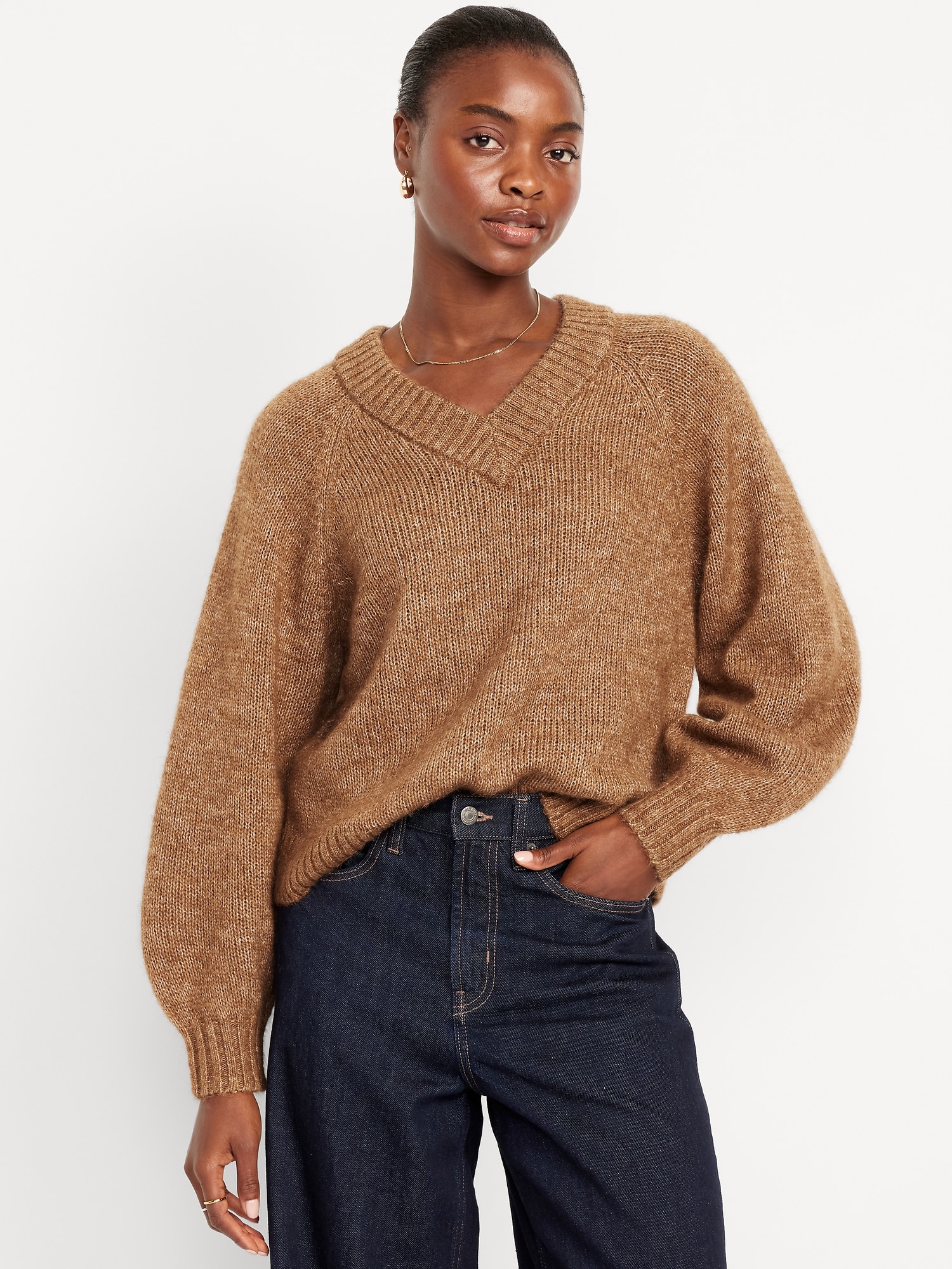 Cozy Cropped V-Neck Sweater