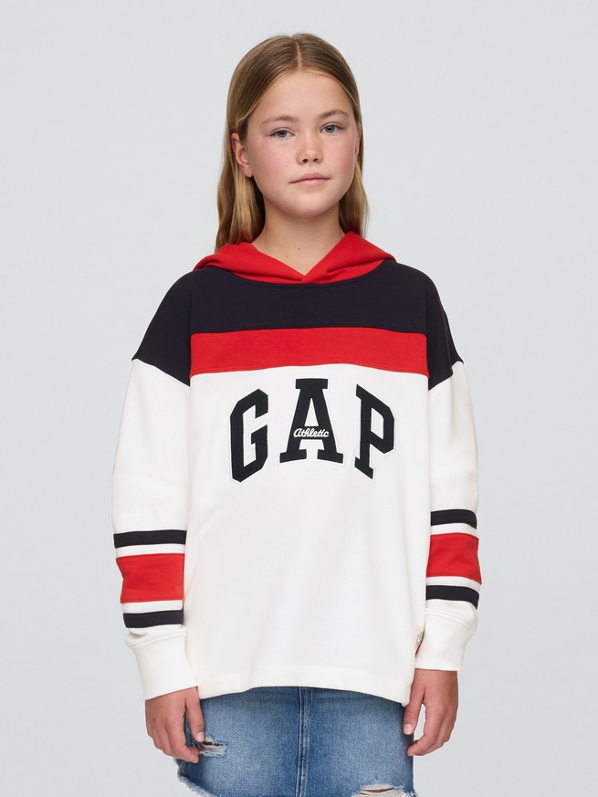 ヴィンテージソフト カラーブロック GAP Athleticロゴ パーカー (キッズ)-1