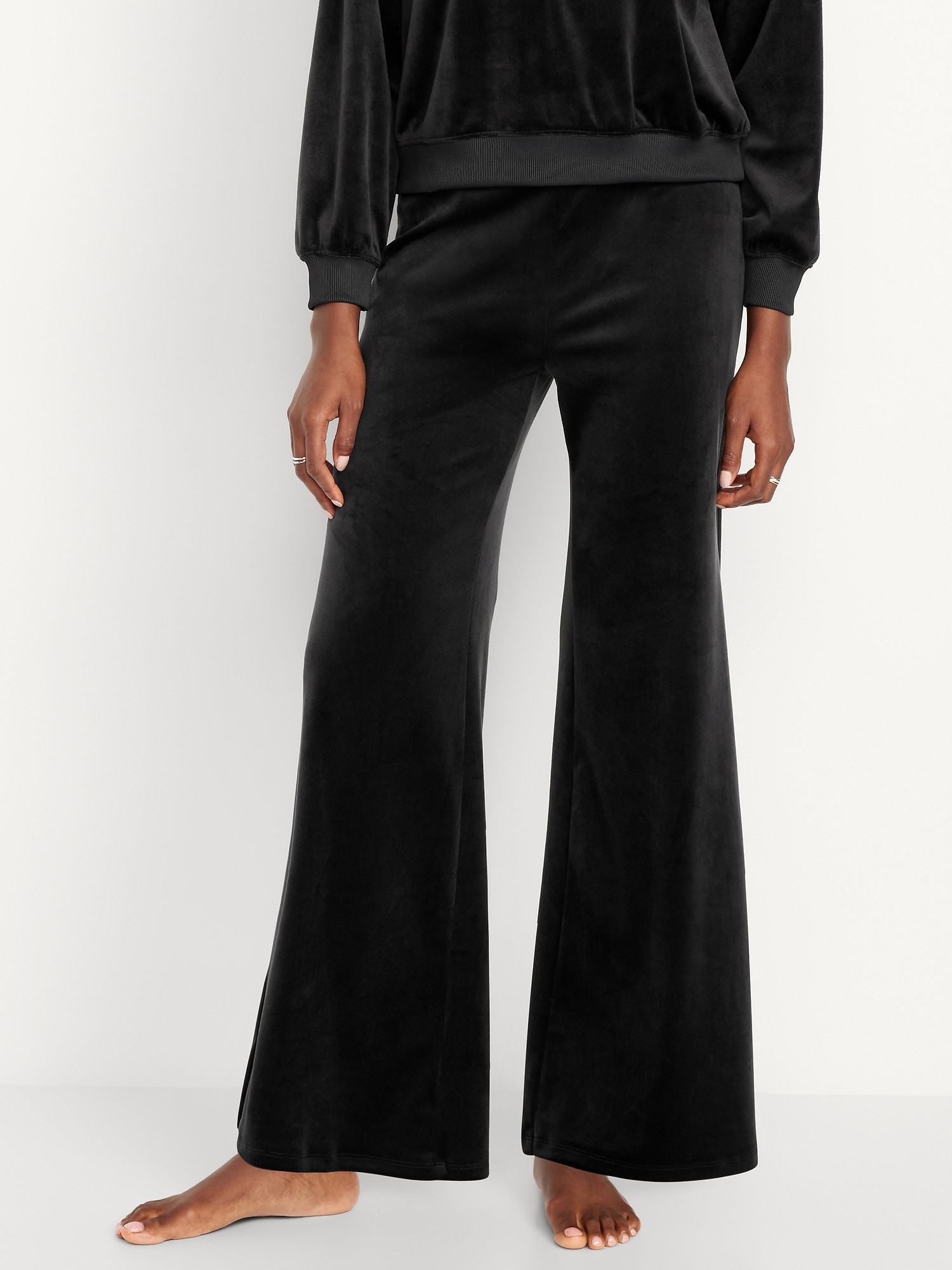 slim fit dress slacks Miranda Black Flared Pants Size 0 main image 1