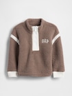 babyGap リサイクル GAPロゴ 1/4 ジップアップ スウェットシャツ-1