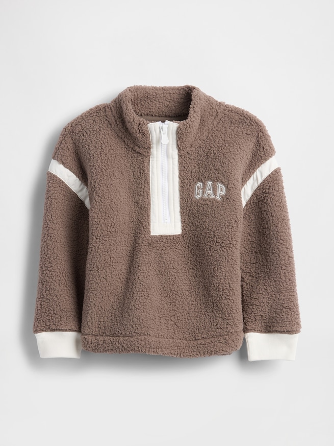 babyGap リサイクル GAPロゴ 1/4 ジップアップ スウェットシャツ-1