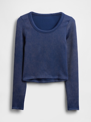 GapFit シームレス リブ クロップドトップス