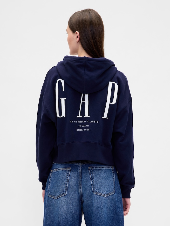 30th アニバーサリー ヘビーウェイト フレンチテリー GAPロゴ ジップアップパーカー-2