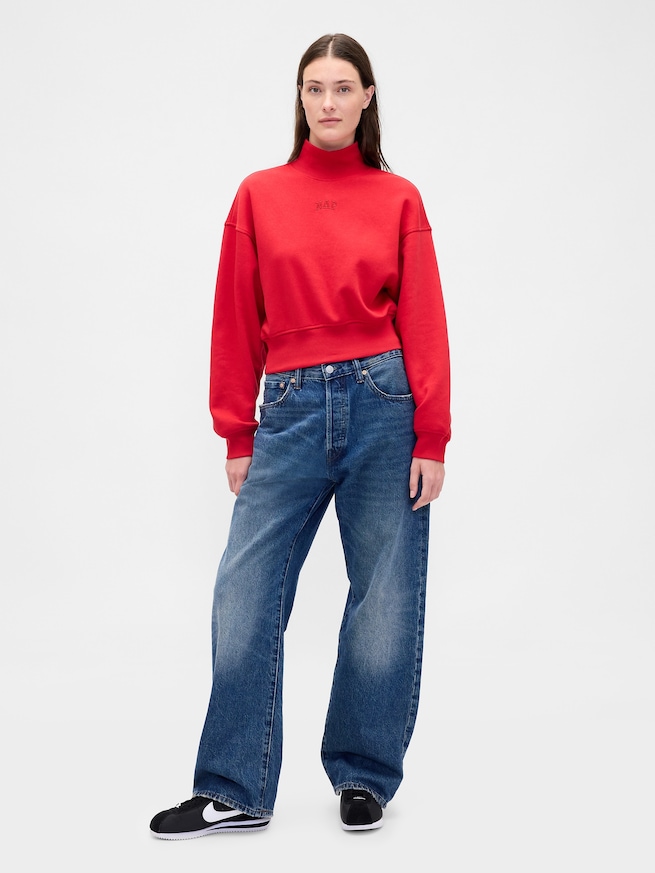 NAPロゴ モックネック クロップド スウェットシャツ-1